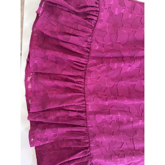 Tommy Hilfiger Dress Size 8 Pink/Purple Long Sleeve Embroidered Chiffon - Picture 11 of 16